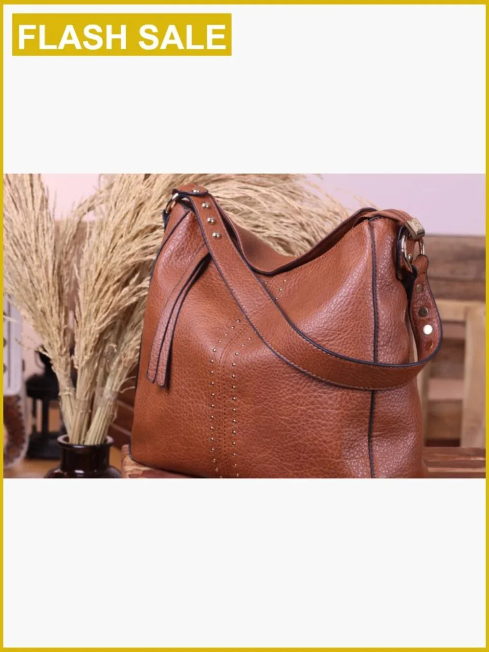 Chic Hobo Shoulder Bag for Women Crossbody Purse with Detachable Strap Faux